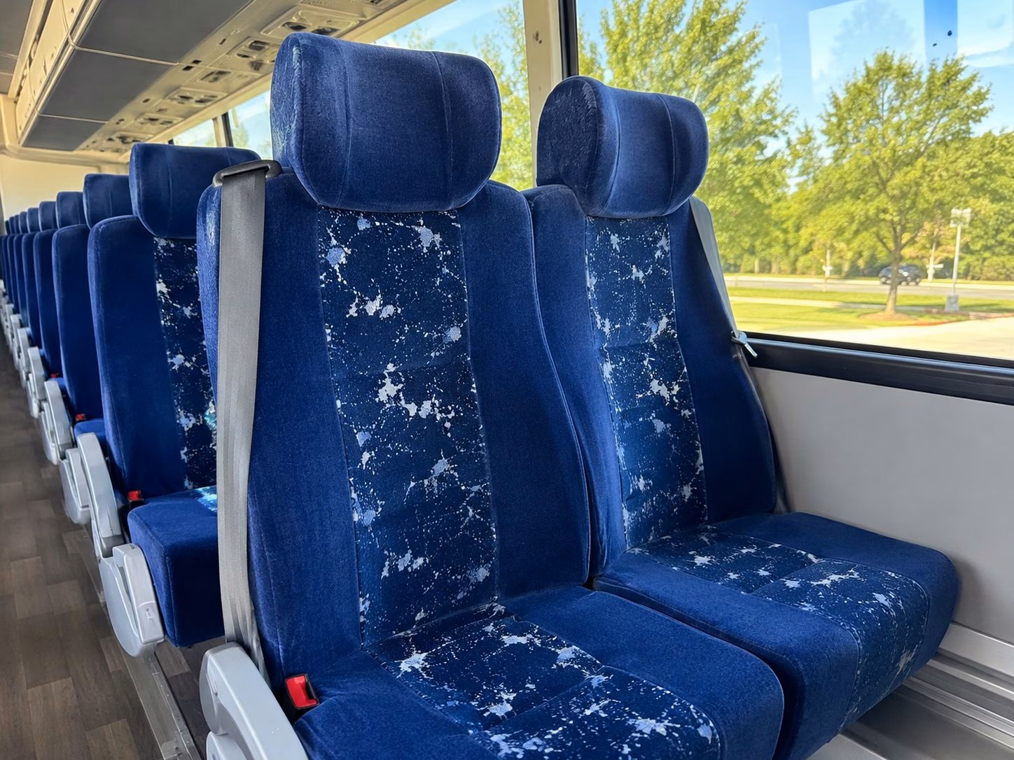 frisco charter bus rental interior