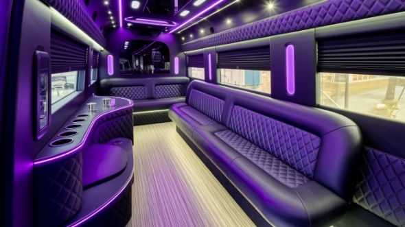frisco party bus rental interior