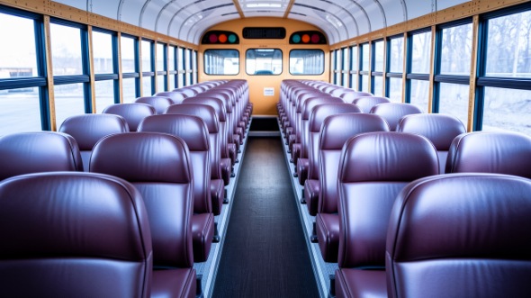 frisco school bus rental interior